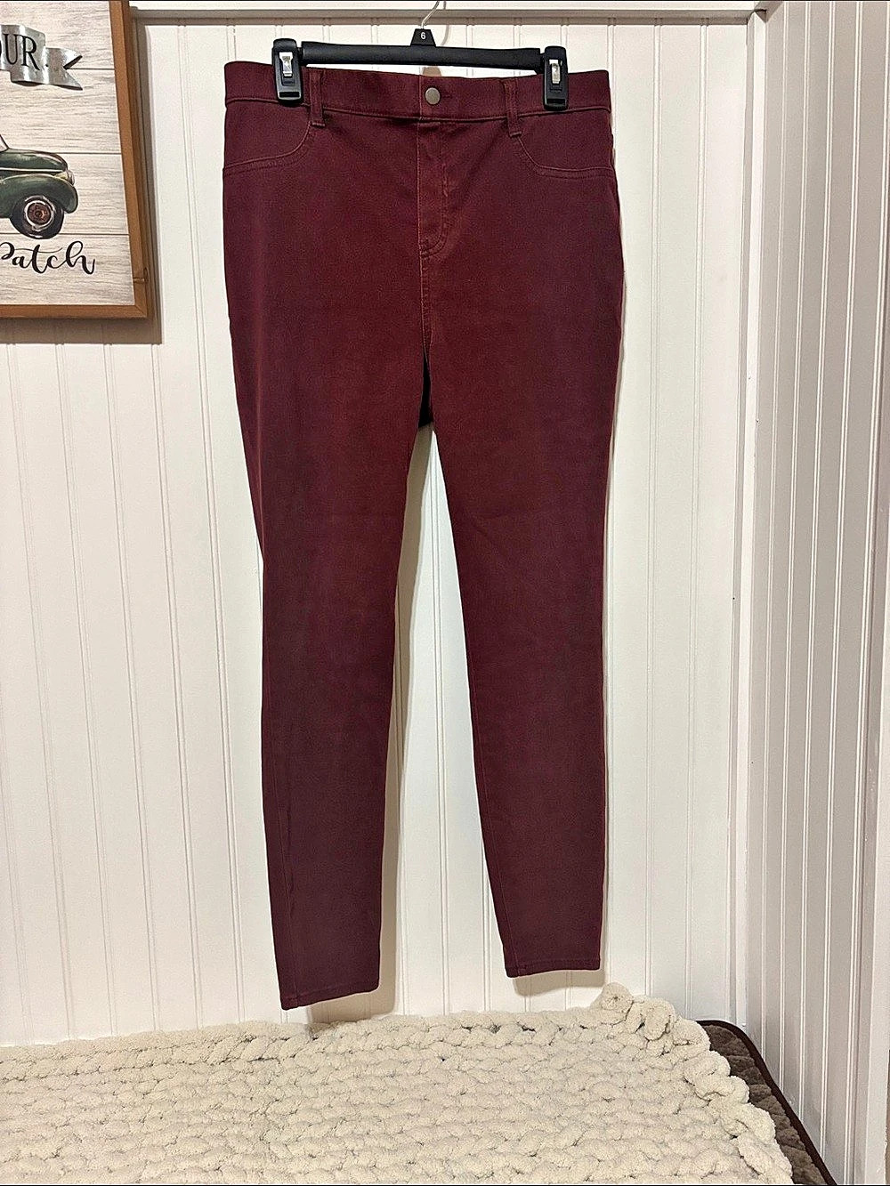 ME + TRU Women's Skinny Pants Burgundy Size Large